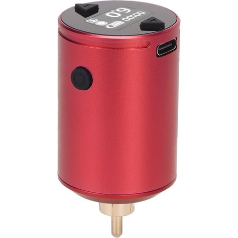 Tattoo Pen Batterie 1500mAh Rechargeable, Alimentation Sans Fil avec Interface RCA, Écran LCD, Tension Réglable 4-12V, Bloc d'Alimentation Portable pour Machine à Tatouer (1/5)