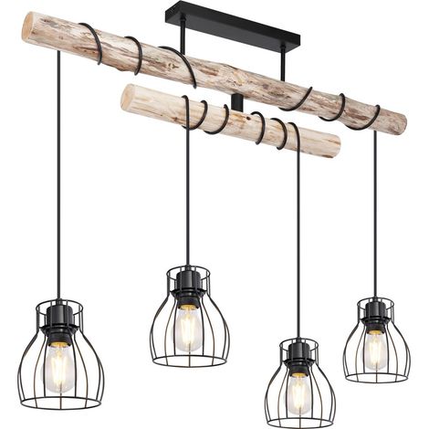 Globo - plafón - Mina - natural negro - madera metal - gran (1/5)