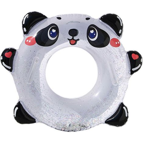 Bouée gonflable en forme de panda avec poignée, paillettes, structure épaisse, pour la natation.-AquaForge (1/5)