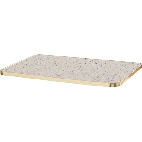 Plateau de table stratifié 120 x 60 cm et bord aluminium terrazzo