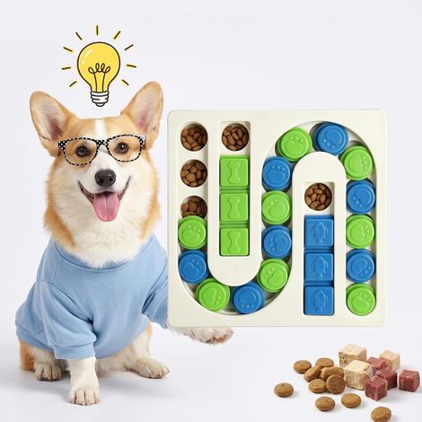 Jouet interactif Chien Jeu Chien Occupation Jouet d'Intelligence Lavable pour Chiens Jouets Distributeur croquettes soulager i'ennui Anti-dérapant Jouets pour Chiots Petits et Chats, Blanc (1/5)