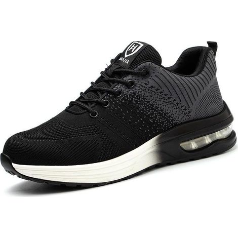 Baskets de SéCurité, Baskets de Travail Avec Embout En Acier, Chaussures de SéCurité LéGèRes Et Confortables, Baskets de Travail Industrielles Avec Coussin D'Air,Couleur:Gris,Taille 42 EU (1/5)