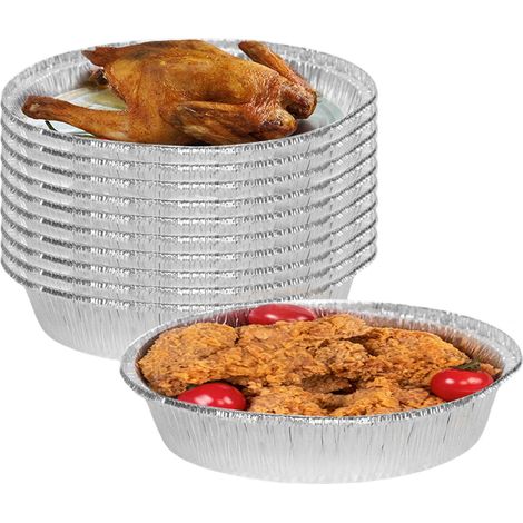 Plateaux En Aluminium 23 Cm - Résistant Haute Température - Pour Four Et Barbecue - Lot De 10 Pièces (1/5)