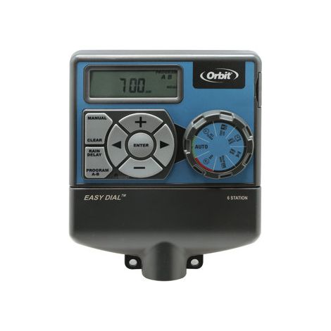 Programador de riego Orbit de 6 zonas HRC-050 con pantalla LCD – multiprograma