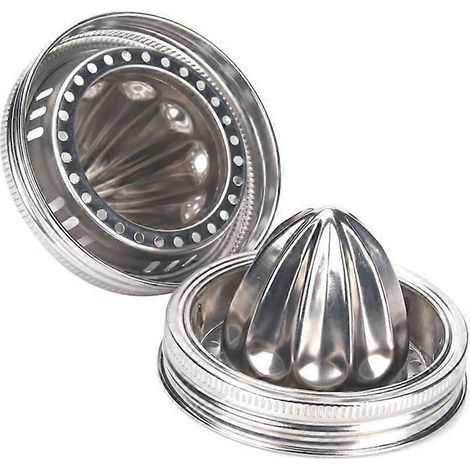 2-teiliges Set aus Edelstahl-Entsafterdeckel und Zitruspresse
