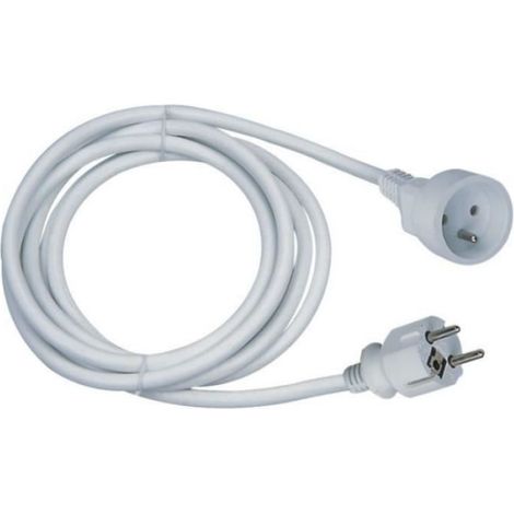 Rallonge électrique - - 16A - Câble 5m - Blanc - Flexible - Durable