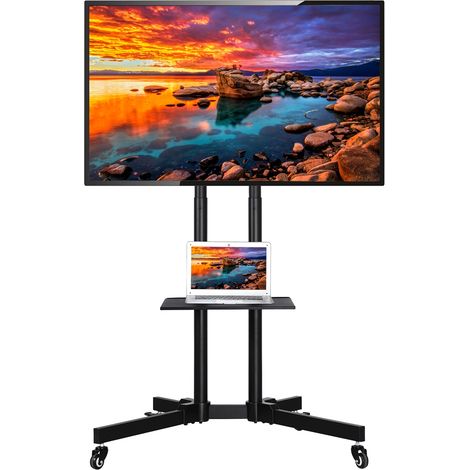 Yaheetech – Support TV sur pied mobile – Hauteur réglable 110-160 cm – Charge max 50 kg – VESA 200x200 à 600x400 mm – Pour écrans 32 à 65 pouces