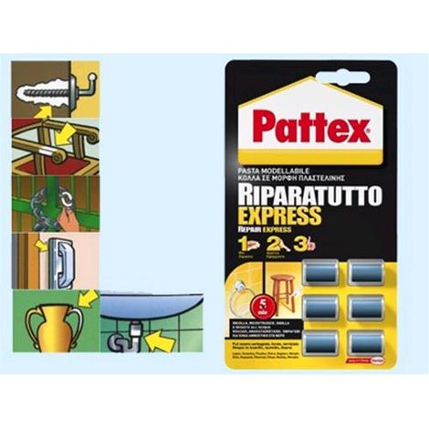 Pattexpasta adesiva riparatutto Express monodose 6 dosi  Conf. 12 Pz