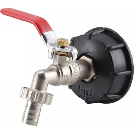 Adaptador CSPARKV IBC Adaptador de tanque IBC de 1000 l Adaptador de tanque S60X6 Grifo de jardín de latón Conector de manguera de combustible de 1,27 cm