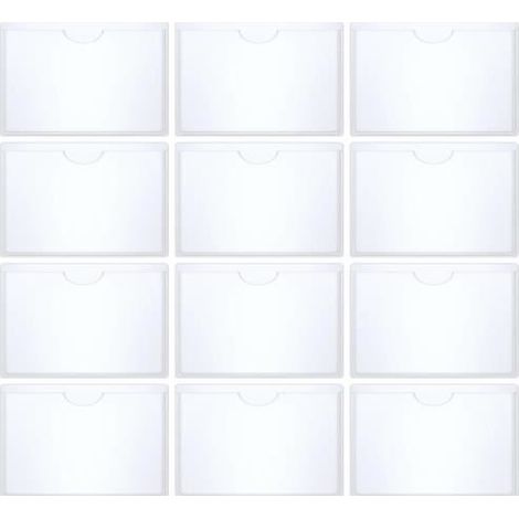 Lot de 12 Porte Carte Handicapé Pare-Brise - Étuis Autocollants Transparent de 6x9cm - Supports de Carte Réutilisables Stationnement (1/4)