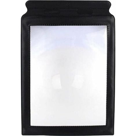 Lente d'ingrandimento da lettura UlisemA4 per anziani, portatile, superficie morbida, bordo nero, PVC, 3x. (1/4)