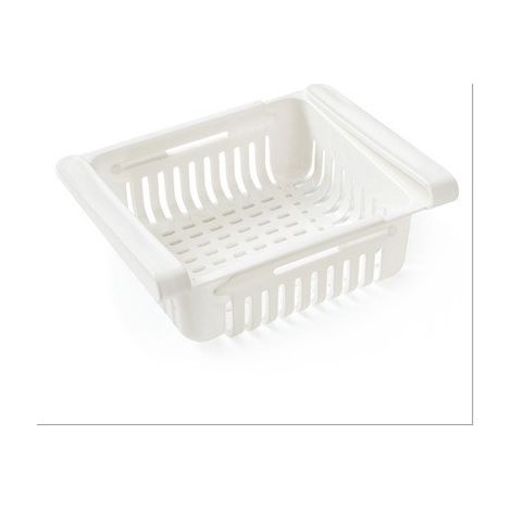 Support de réfrigérateur  Conteneur de stockage en plastique  Réfrigérateur amovible（Blanc） (1/2)