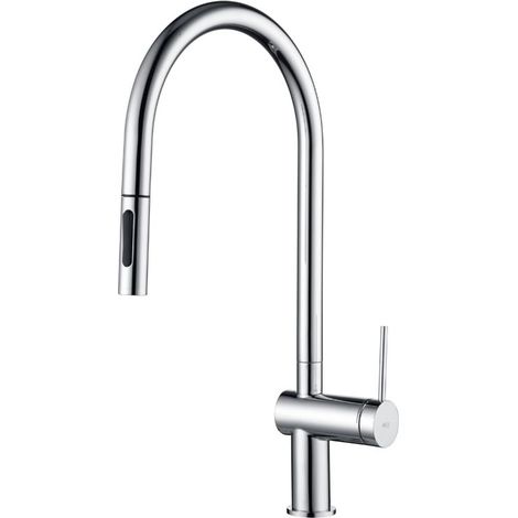 Rubinetto Cucina Imex Berna GCE026 Cromo con Bocca Estraibile a Doppio Getto Cromato