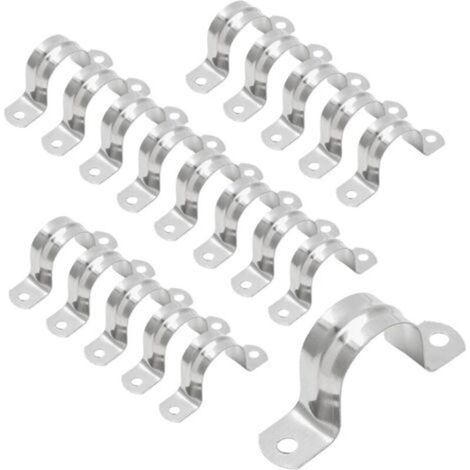 Collier de serrage en acier inoxydable de type U, collier de serrage semi-circulaire pour tuyau d'air et d'eau, fixations pour tuyaux d'eau - 32mm (1/4)