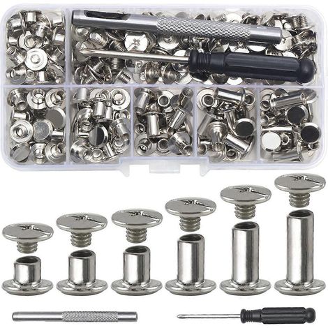 Assortiment de rivets Chicago M5 pour cuir et loisirs créatifs, compatibles avec le PU. (1/5)