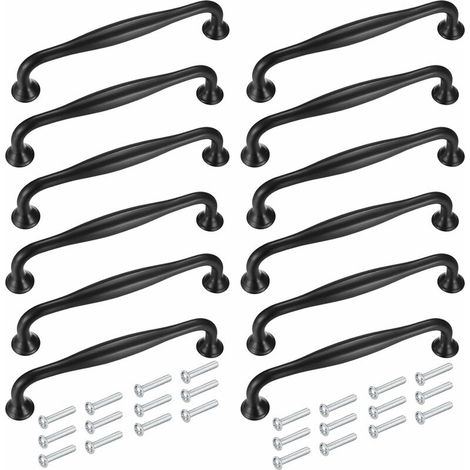 Green Mobility-Boutons et poignées de meubles,12 Pièces Poignées de Cuisine 128 mm, Poignées de Porte de Placard, Boutons Poignées Armoire, Poignées en Alliage Aluminium avec Vis (1/5)