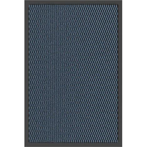 Zerbino d'ingresso flessibile e antiscivolo 40 x 60 cm assorbente per l'umidità design moderno PP blu 020058115