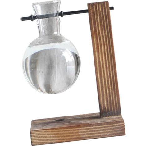 Support En Bois Pour Vase à Fleurs Pour Tube à Essai Pour Support Pour Plante Hydroponique Avec 1 Vase (1/5)