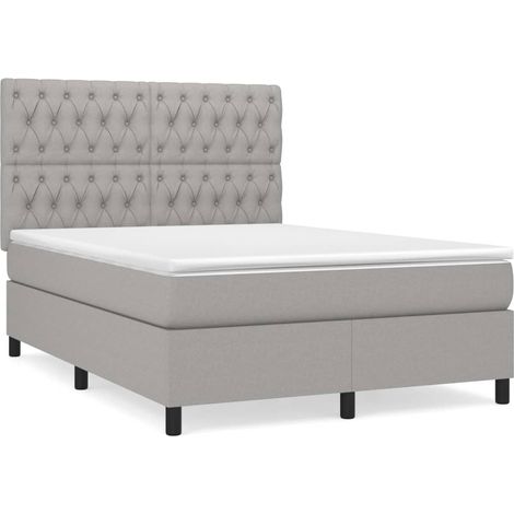 Maison Exclusive - Boxspringbett mit Matratze Hellgrau 140x200 cm