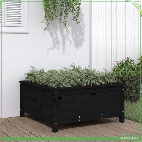 Jardinière en bois - FAFEICY - 825300 - Pin massif - Noir - 82,5x82,5x39 cm (1/5)