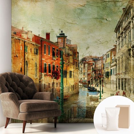 Carta Da Parati Non Tessuto - Con Colla Inclusa per Camera da Letto - Facile da Applica - Motivo decorativo Impressione urbana 250x250 cm (1/5)
