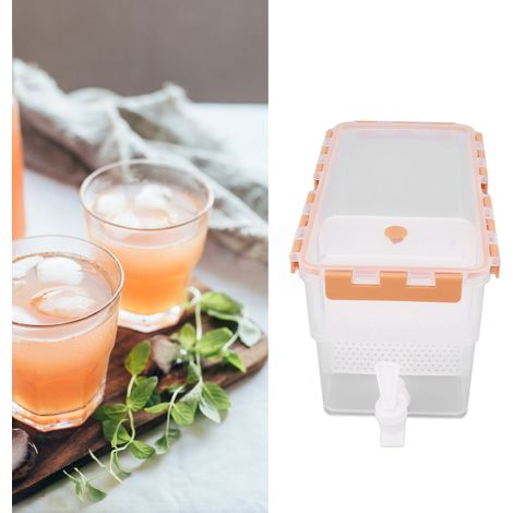Kaltwasserkaraffe aus Kunststoff mit Zapfhahn, Kaltwassereimer für den Kühlschrank, Eimer für Cold-Brew-Saft, 6-Liter-Orangen (1/5)