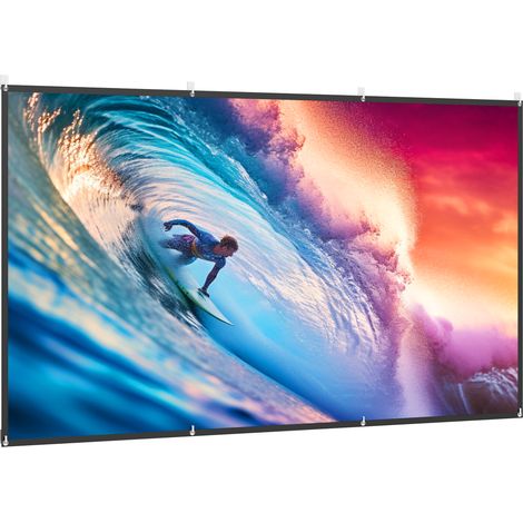 Telo per Proiettore 120" 16:9 HD 4K-8K Pieghevole e Portatile Antipiega e Lavabile Bianco (1/5)