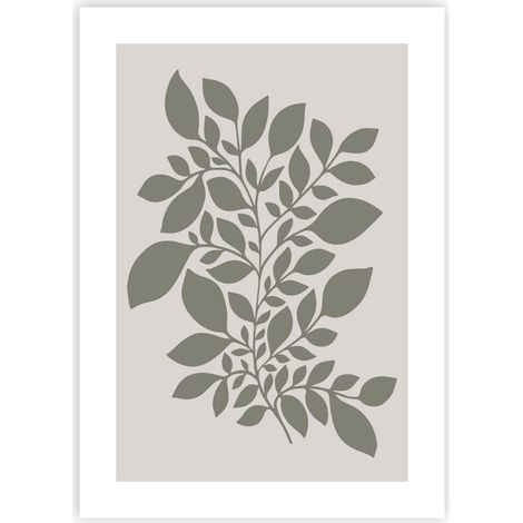 Affiche papier imprimé feuilles sans cadre (1/4)
