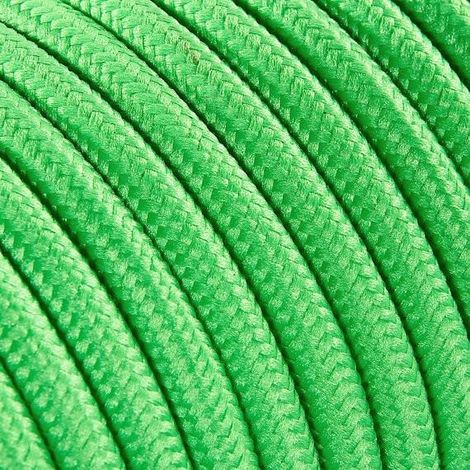 Fil Électrique Tissu Vert Kiwi 2x0,75mm² - Câble Électrique Textile de Qualité