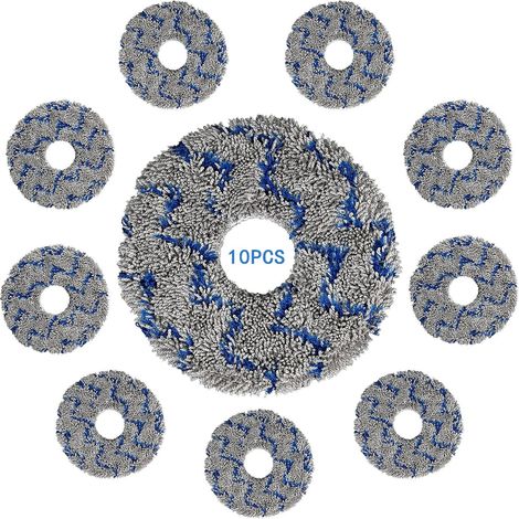 (10 unidades) Almohadillas de mopa lavables y reutilizables para ECOVACS DEEBOT X1 OMNI/ X1 PRO OMNI/ X1 TURBO/ X1 PLUS/T10 OMNI/ T10 TURBO, paños de microfibra quitamanchas resistentes (1/5)