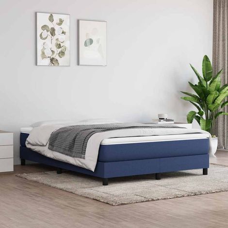 Matelas à ressorts ensachés fermeté moyenne tissu blanc et bleu 140 x 200 x 20 cm - PANGIVO (1/5)