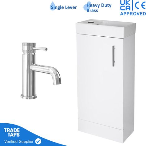 400mm Freestanding Bathroom Vanity Unit with Basin & Chrome Tap (1/5)