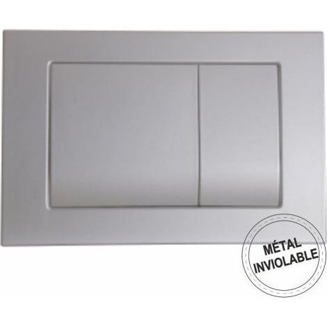 Plaque de commande 3/6L 172 métal mécanique double débit - chromée - Regiplast (1/2)