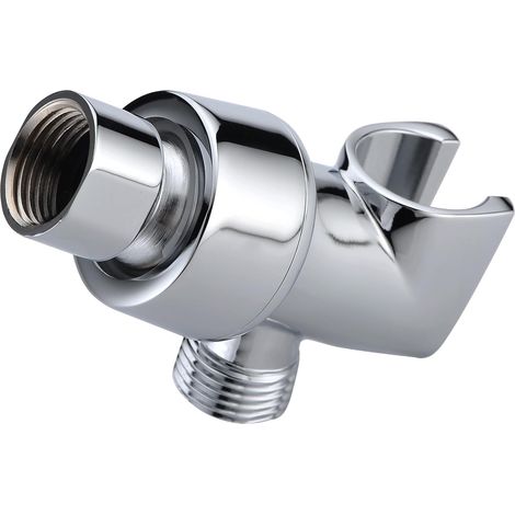 en métal support pour pommeau de douche pour pommes de douche à main support de bras de douche réglable avec support à crochet mural universel et laiton Boule de pivot chrome poli (1/5)