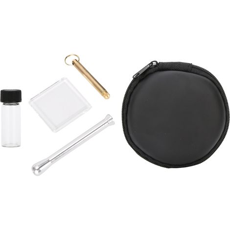 Kit de tabac 5 pièces, cuillère à fumée en verre portable, set fumeur avec boîte de rangement, ustensiles pour pipe à tabac. (1/5)