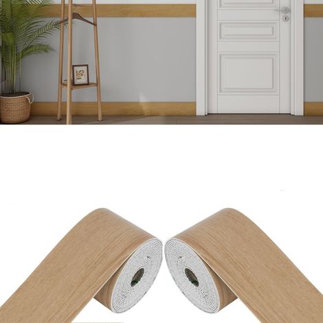 Plinthe souple large et épaisse bande décorative flexible autocollante profilé de transition sol plinthes plafonds muraux 10m (1/5)
