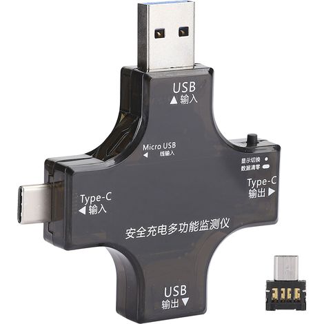 Testeur de charge USB, multimètre, ampèremètre, voltmètre, écran couleur HD IPS de type C (1/5)