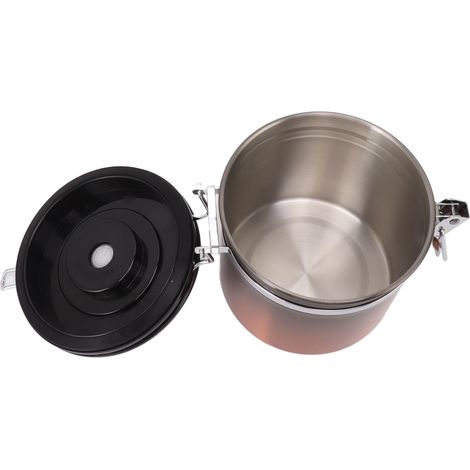 Boîte à café hermétique en acier inoxydable 304 avec dosette pour café moulu, grains de café, thé et céréales, 1,5 L (1/5)