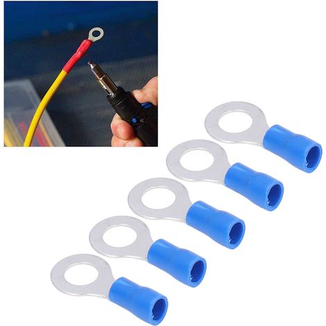 100 Pièces Cosses à Oeil Pré-Isolées en Cuivre avec Manchon PVC pour Câbles AWG 16-14, Connecteurs pour Machines
