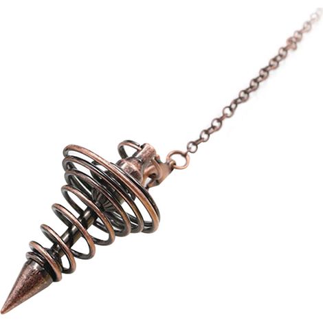 Pendule de Radiesthésie en Métal pour Divination et Guérison avec Chaîne Filetée (1/3)