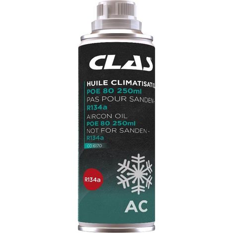 Huile climatisation poe 80 250ml pas pour sanden - r134a - CO 6170 - CLAS Equipements