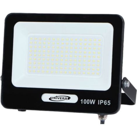 TRADE SHOP - Faro Proiettore Smd Led Floodlight 100w Slim Ip65 Nero Luce 3000k 4000k 6500k Ek05-100w-n - -Bianco Freddo      - (1/4)