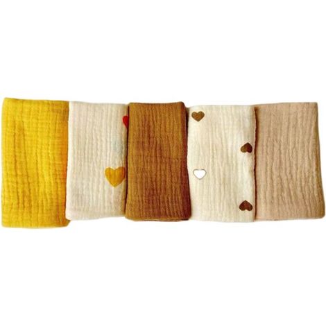 Set di 3 asciugamani viso in mussola per neonati - set di asciugamani per neonati - asciugamani viso e bagno 25 x 25 cm - asciugamani viso riutilizzabili per neonati - 100% cotone - morbidi e traspira (1/5)