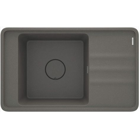 Lavello cucina da incasso in granito con 1 vasca e gocciolatoio 82x50 cm antracite metallizzato - Mira