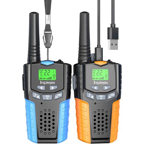 Talkie-Walkie Enfant Rechargeable, Lot de 2, Cadeau Garçon Fille 48 h d'autonomie, longue portée, VOX mains libres, lampe torche, camping, randonnée, cadeau d'anniversaire, cadeau de Noël (1/5)