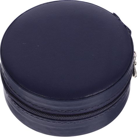 Travel Jewelry Box with Zipper, Blue, PU, Glass, Portable (1/5)