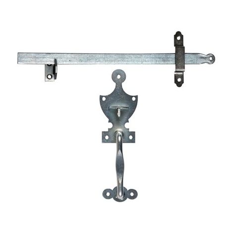 Monin – Loquet poucier en acier zingué 225 mm – Pour portes de service et de cave – Installation facile avec vis fournies