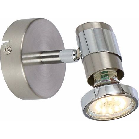 Applique murale chrome industrielle Emina 2 GU10 50W