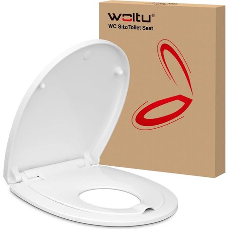 WOLTU Family Toilet Seat with Integrated Child Seat Soft Close Quick Release Duroplast, White