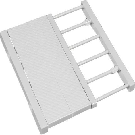 Séparateur d'étagère ajustable - Séparateur d'étagère - Organisateur de placard de cuisine - Organisateur de placard - Blanc - Largeur 24 cm, longueur 23-30 cm (1/5)